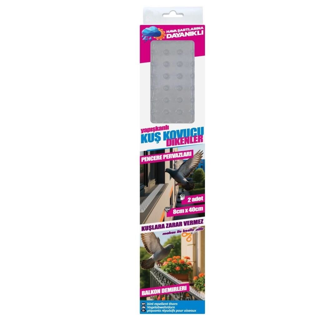 Kuş Kovucu Kuş Kondurmaz Dikenler Kuş Konmasını Önleyen Aparat  8cmx40cm-2 Parça
