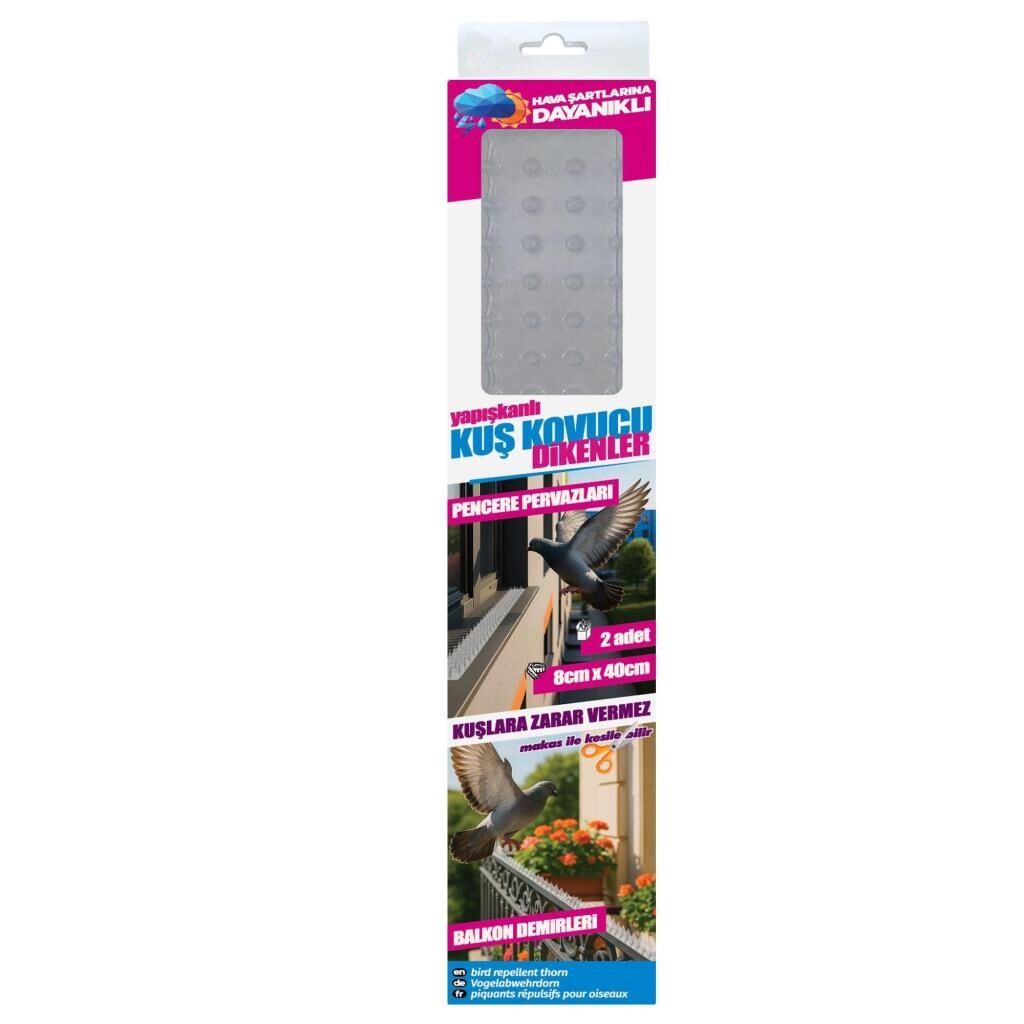 Kuş Kovucu Kuş Kondurmaz Dikenler Kuş Konmasını Önleyen Aparat  8cmx40cm-2 Parça