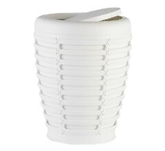 Primanova Palm Çöp Kovası ve Tuvalet Fırçası Beyaz