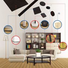 Mobilya Keçesi Sese ve Çizilmeye Son Yapışkanlı 20mmx60Ad-Kare