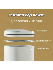 Akıllı Teknolojik Antibakteriyel Sensörlü Çöp Kovası 20 Litre