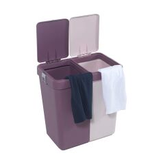 Motek Kirli Çamaşır Sepeti Çift Gözlü Kirli Sepeti Otomatik Kapaklı 80 Litre