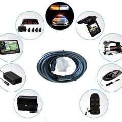 Araç Çakmak Uzatma Kablosu 12-24 Volt 16 Amper 2 X1,5 mm TTR Bakır 10 Metre-Siyah