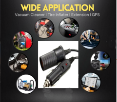 Araç Çakmaklık Uzatma Kablosu 12-24 Volt 16 Amper 2 X1,5mm TTR Bakır 2 Mt-Siyah