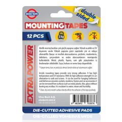 Çift Taraflı Hazır Kesilmiş Çokamaçlı Montaj Bandı 12'li