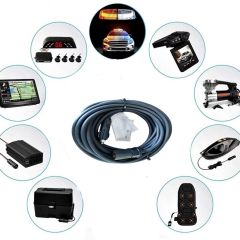 Araç Çakmak Uzatma Kablosu 12-24 Volt 16 Amper 2 X1,5mm TTR Bakır 3 Mt-Siyah