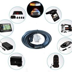 Araç Çakmak Uzatma Kablosu 12-24 Volt 16 Amper 2 X1,5mm TTR Bakır 3 Mt-Siyah