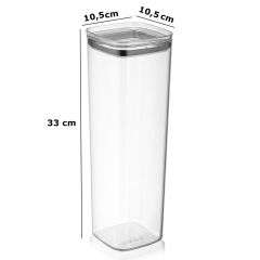 Geseus Uzun Kare Hava Geçirmez Erzak Saklama Kabı 6 Adet 3100 ML
