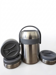 Geseus Çelik Yemek Termosu Sefer Tası 3 Bölmeli İç Dış Çelik