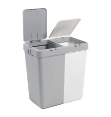 Motek Mt09 80 Litre Çift Gözlü Kirli Çamaşır Sepeti Pratik Kapaklı iki Gözlü