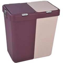 Motek Mt09 80 Litre Çift Gözlü Kirli Çamaşır Sepeti Pratik Kapaklı iki Gözlü