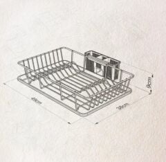 Geseus Home Tek Katlı Tabaklık Bulaşıklık Krom KB003K