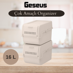 Geseus Motek 8 Lt Organizer 2’li Çok Amaçlı Kapaklı Saklama Kutusu