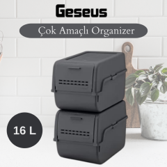 Geseus Motek 8 Lt Organizer 2’li Çok Amaçlı Kapaklı Saklama Kutusu