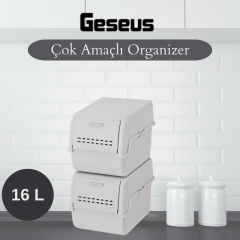 Geseus Motek 8 Lt Organizer 2’li Çok Amaçlı Kapaklı Saklama Kutusu