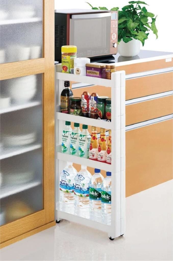 Motek Çok Amaçlı Tekerlekli Raf Plastik Raf Mutfak Rafı Banyo Raf SR-04