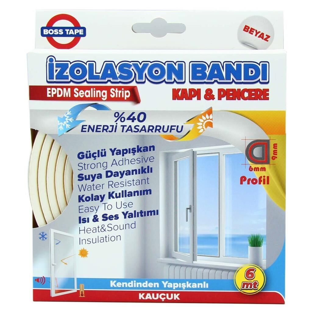 Geseus Epdm Pencere İzalasyon Bantı İzalasyon Fitili 9mmx6 Mt