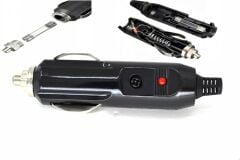 Araç Çakmak Uzatma Kablosu Çakmaklık Çoklayıcı LCD Ekranlı USB, Type-C çıkışlı 12 Volt 10 Amper 120 WAT 2 X1,5mm TTR Bakır 5 Mt-Siyah-YT-OT733