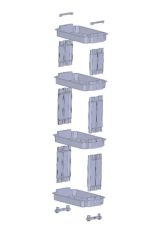 Motek Çok Amaçlı Tekerlekli Organizer Mutfak Banyo Raf Antrasit Siyah SR-04