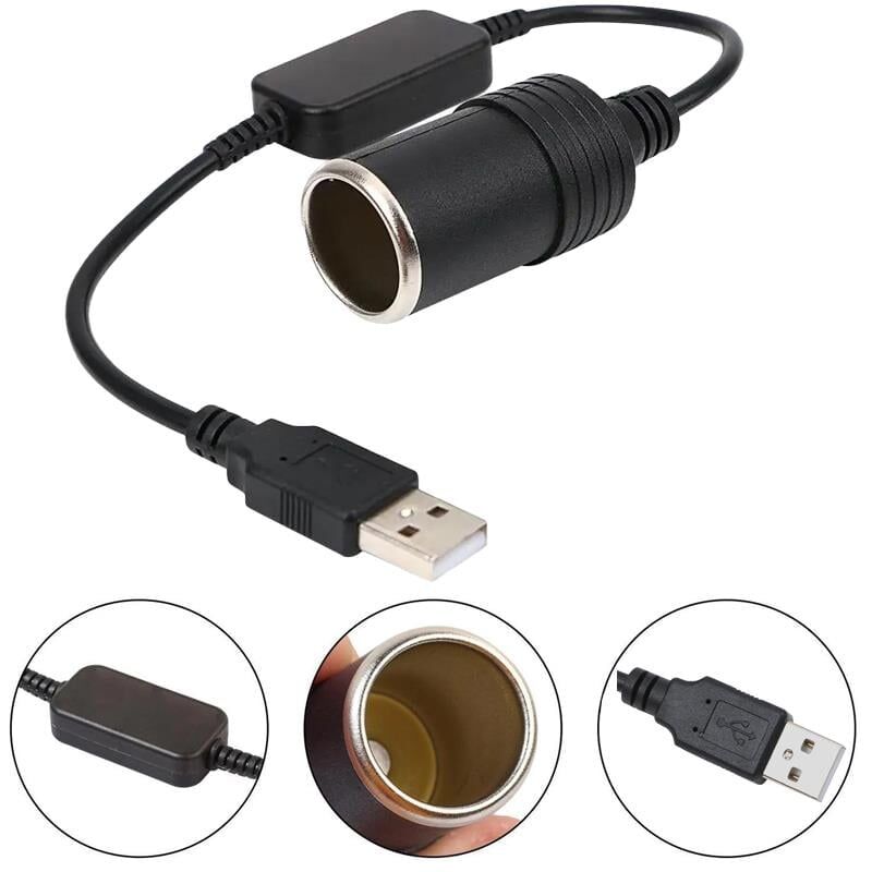 USB 5 Volt To 12 Volt Max 1 Amper Çakmak Fiş Çevirici USB PD Portundan Gelen Gücü 12V Araç Çakmak Soketine Dönüştürür