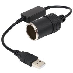USB 5 Volt To 12 Volt Max 1 Amper Çakmak Fiş Çevirici USB PD Portundan Gelen Gücü 12V Araç Çakmak Soketine Dönüştürür