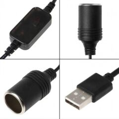 USB 5 Volt To 12 Volt Max 1 Amper Çakmak Fiş Çevirici USB PD Portundan Gelen Gücü 12V Araç Çakmak Soketine Dönüştürür