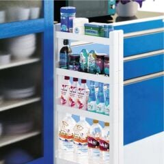 Motek Çok Amaçlı Tekerlekli Organizer Mutfak Banyo Rafı Beyaz SR-04