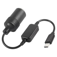 Type-C 5 Volt To 12 Volt Max 1 Amper Çakmak Fiş Çevirici Type-C PD Portundan Gelen Gücü 12V Araç Çakmak Soketine Dönüştürür