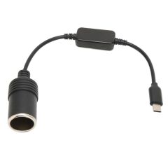 Type-C 5 Volt To 12 Volt Max 1 Amper Çakmak Fiş Çevirici Type-C PD Portundan Gelen Gücü 12V Araç Çakmak Soketine Dönüştürür