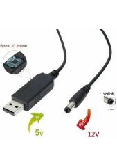 USB 5 Volt To 12 Volt Max 1 Amper USB PD Portundan Gelen Gücü 12V  5.5-2.5 Jak Fişe Dönüştürür 1 Metre