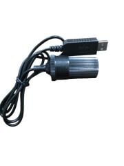 USB 5Volt To 12V Max 1A Çakmak Fiş Çevirici USB PD Portundan Gelen Gücü 12V Araç Çakmaklık Dönüştürücü 1Mt