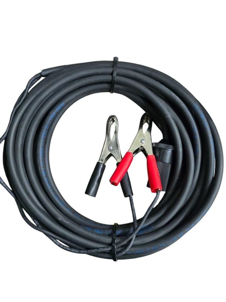 Aküden Bağlantılı Araç Çakmaklık Uzatma Kablosu Akü Maşalı 12-24 V/16A 2 X1,5mm TTR Bakır 10Mt-Siyah