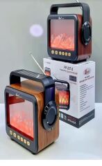 Şömine Efektli Nostajik Radyo Solar Panelli  Nostaljik Görünümlü Bluetoothlu ve Fenerli Mp3 Çalar Müzik Kutusu