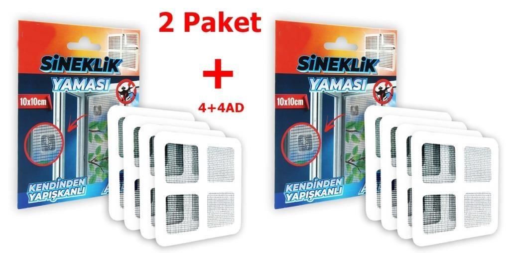 Sineklik Yaması Sineklik Tamir Bantı Kendinden Yapışkanlı 10x10cm 4Ad X2 Paket