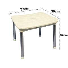 Çelik Ayna Alüminyum Ayaklı Paslanmaz Kare Tabure 910