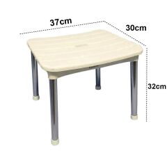 Çelik Ayna Alüminyum Ayaklı Paslanmaz Kare Tabure 910