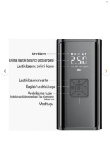 Taşınabilir Şarjlı Dijital Hava Kompresörü Hava Pompası 150 PSI, Araç, Motosiklet, Bisiklet Lastik Şişirme Pompası, Powerbank-216