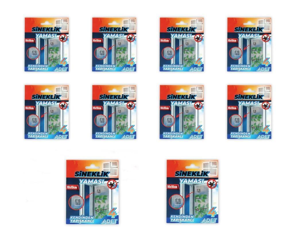 Sineklik Tamir Bantı Sineklik Yaması Kendinden Yapışkanlı 10x10cm 4Adet 10 Paket