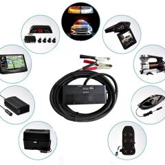 Aküden bağlantılı Uzatma Kablosu Çakmaklık Çoklayıcı LCD Ekranlı USB, Type-C çıkışlı 12 Volt 10 Amper 120 WAT 2 X1,5mm TTR Bakır 2 Mt-Siyah-YK-OT733-MŞ