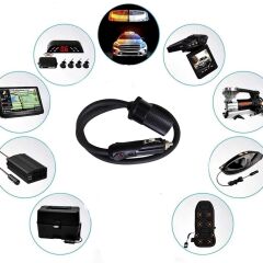 Araç Çakmaklık Uzatma Kablosu 12-24 Volt 16 Amper 2 X1,5mm TTR Bakır 50 cm-Siyah