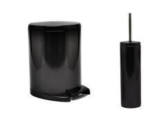 Primanova Cigo Pedallı Paslanmaz Çelik Çöp Kovası + Klozet fırçası
