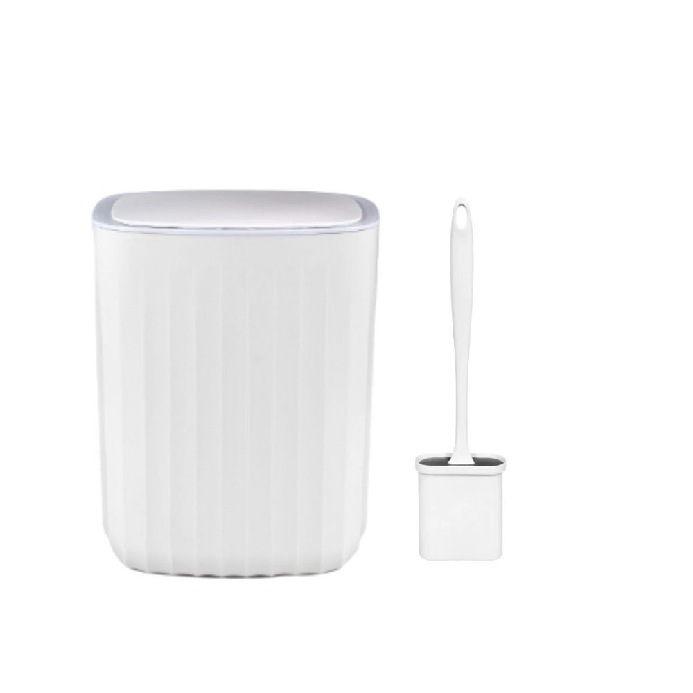 Sensörlü Otomatik 12 Lt Plastik Çöp Kovası Çöp Torba Aparatlı+Duvara Asılabilir Beyaz Silikon Klozet Fırças-OKY