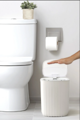 Sensörlü Otomatik 12 Lt Plastik Çöp Kovası Çöp Torba Aparatlı+Duvara Asılabilir Beyaz Silikon Klozet Fırças-OKY