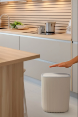 Sensörlü Otomatik 12 Lt Plastik Çöp Kovası Çöp Torba Aparatlı+Duvara Asılabilir Beyaz Silikon Klozet Fırças-OKY