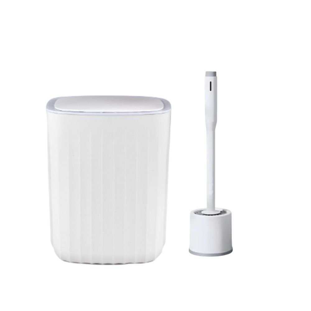 Sensörlü Otomatik 12 Lt Plastik Çöp Kovası Çöp Torba Aparatlı+Deterjan Hazneli Silikon Klozet Fırçası-OKY