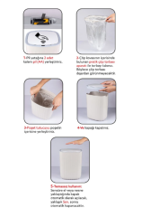 Sensörlü Otomatik 12 Lt Plastik Çöp Kovası Çöp Torba Aparatlı Beyaz Yerli Üretim - OKY