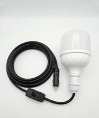 Araç çakmak girişli 30W 12V Led Ampul,lü E27 Duylu Anahtarlı Araç,Karavan,Kamp Seyyar Lamba 12/16A 2 X1,5mm TTR Bakır 5 Mt-Siyah