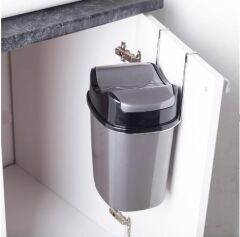 Geseus Mutfak Dolap İçi Askılı Geçmeli Pratik Kapak Çöp Kovası 5,5 LT-SF007