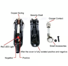 Araç Çakmaklık Grişli  E27 Duylu Anahtarlı Araç Seyyar Kablo Çakmaklık Fşli 12V/16A 2 X1,5mm TTR Bakır 5 Mt-Siyah