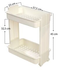 Motek Çok Amaçlı Tekerlekli Banyo Rafı Mutfak Rafı Organizer MR02